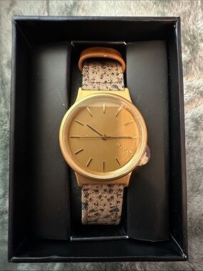 Komono Men's Gold Watch with Tan Fabric Strap
